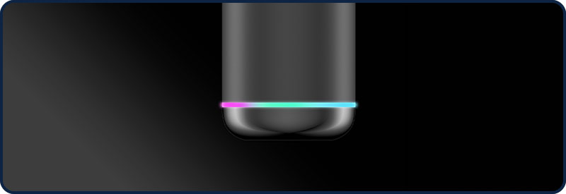 Une led 360° pour informer du niveau de batterie et du r&eacute;glage utilis&eacute;.