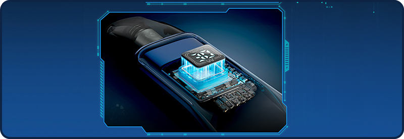 Un écran LED transparent avec chipset intégré.