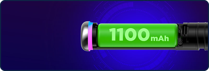 Une batterie en 1100 mAh jusqu'à deux jours sans rechargement.